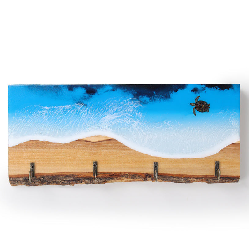 Key holder olivewood turtle