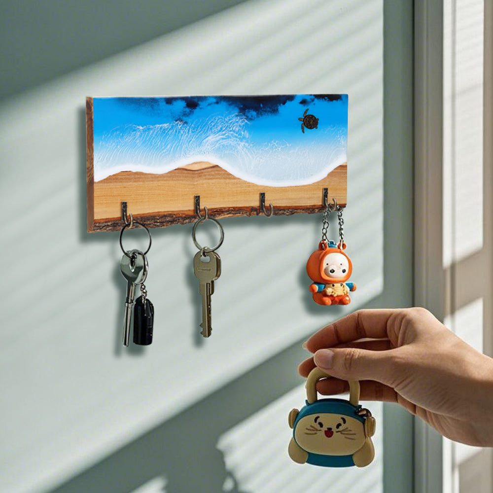 Key holder olivewood turtle