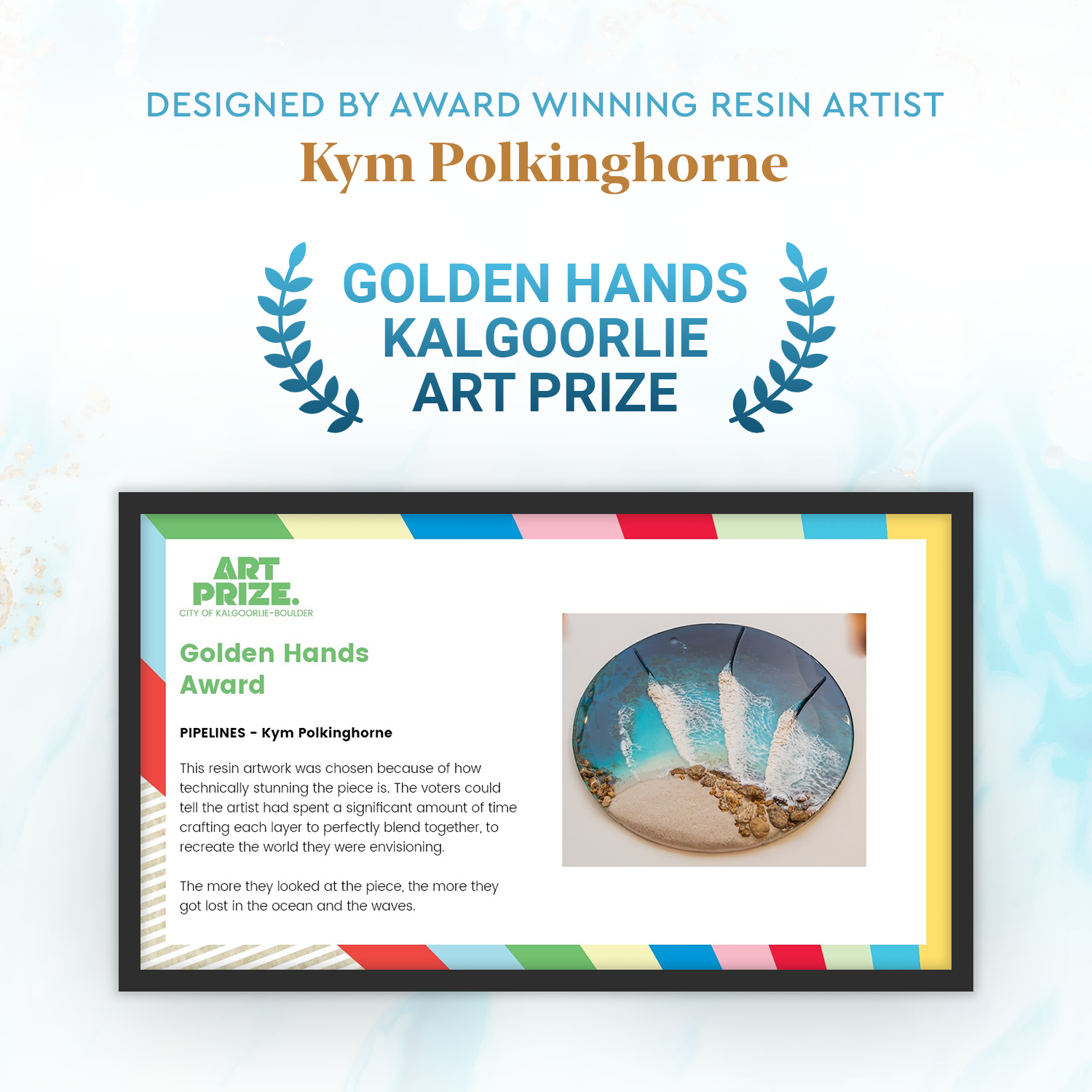 KPWaveArt Natural Wood Resin Key Holder