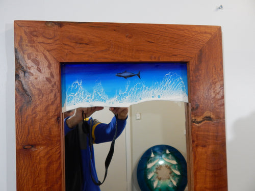 Ocean Mirror framed with Sheoak wood