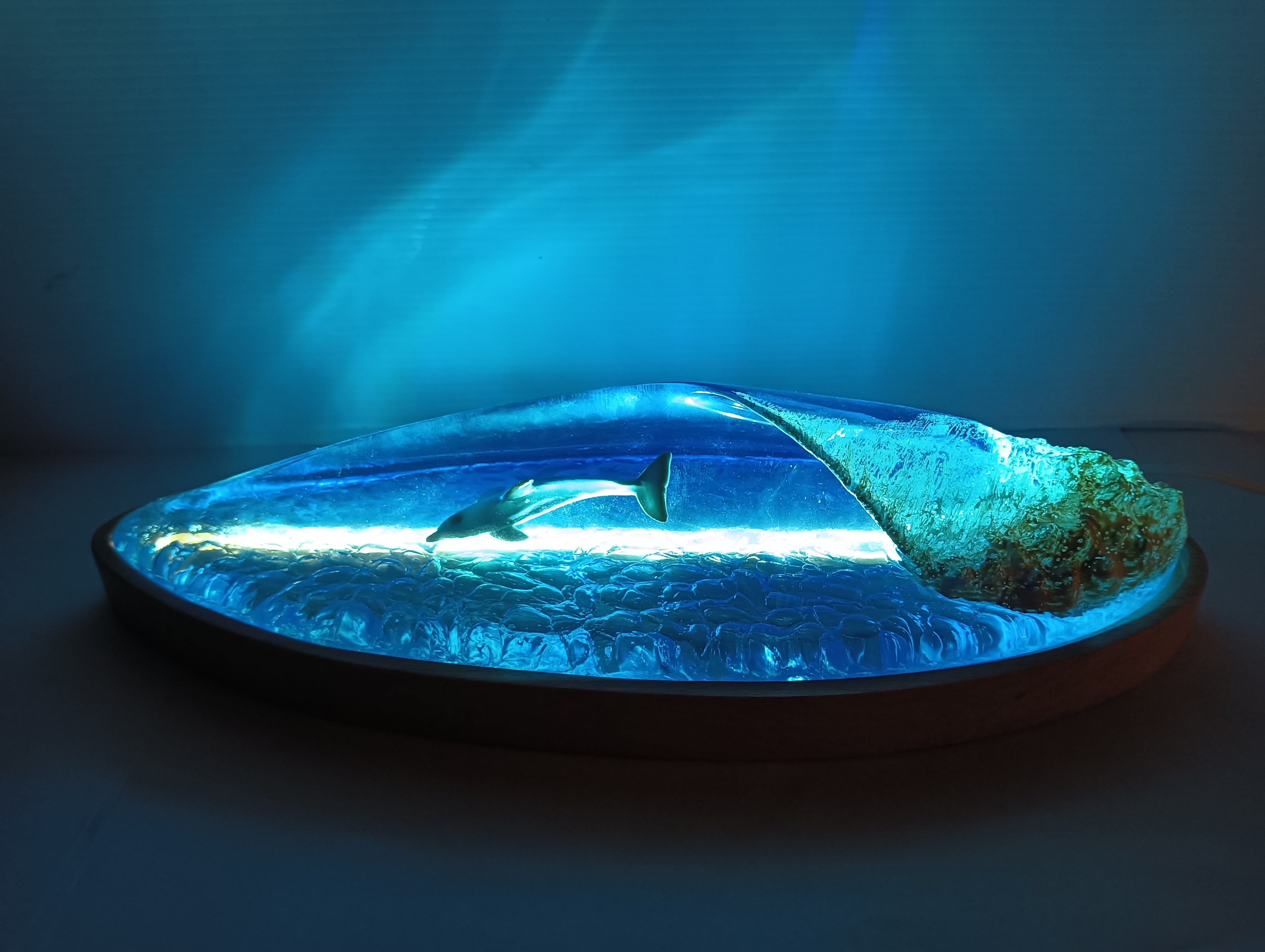 resin lamp, wave lamp, surfing lamp, wave lamp surfer, surfing art, surfboard art, surfng trophy, wave light, resin light, wave sculpture, dolphin lamp