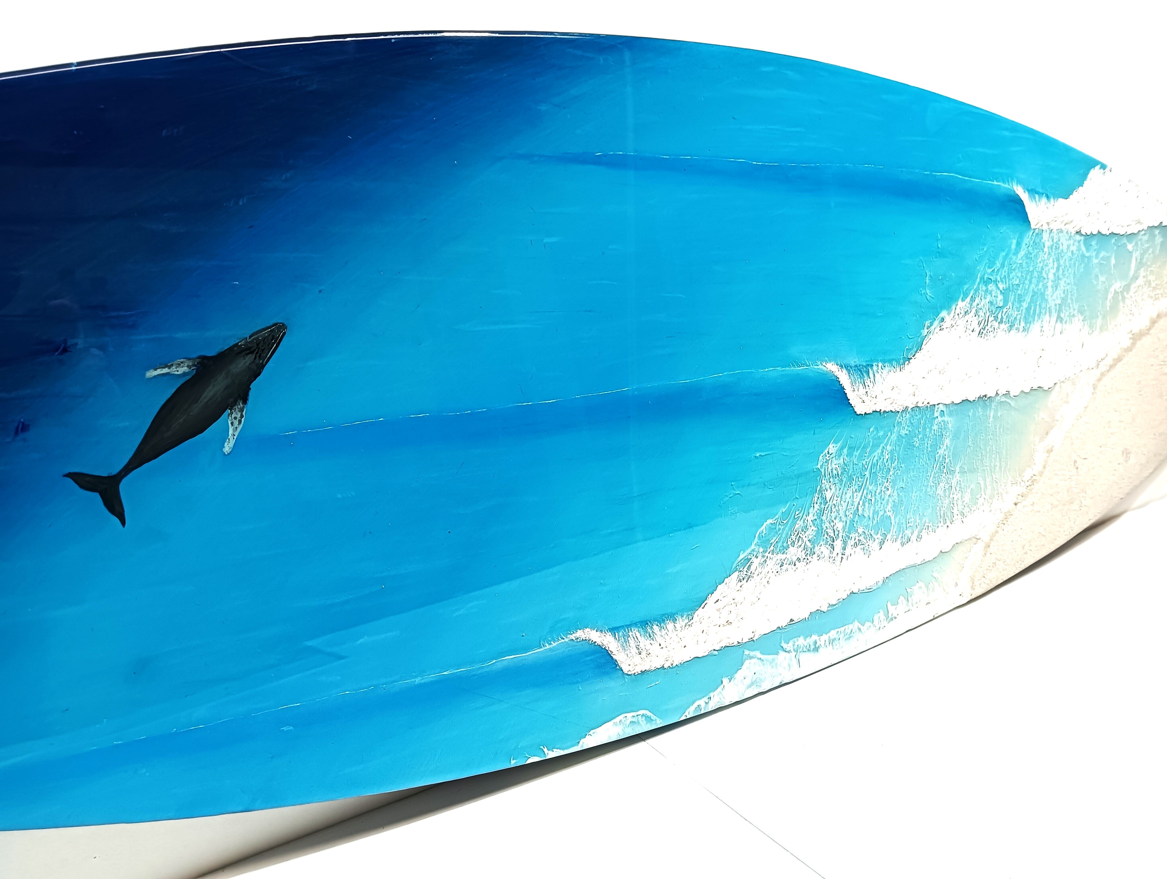 Surfboard resin art Barrel beach