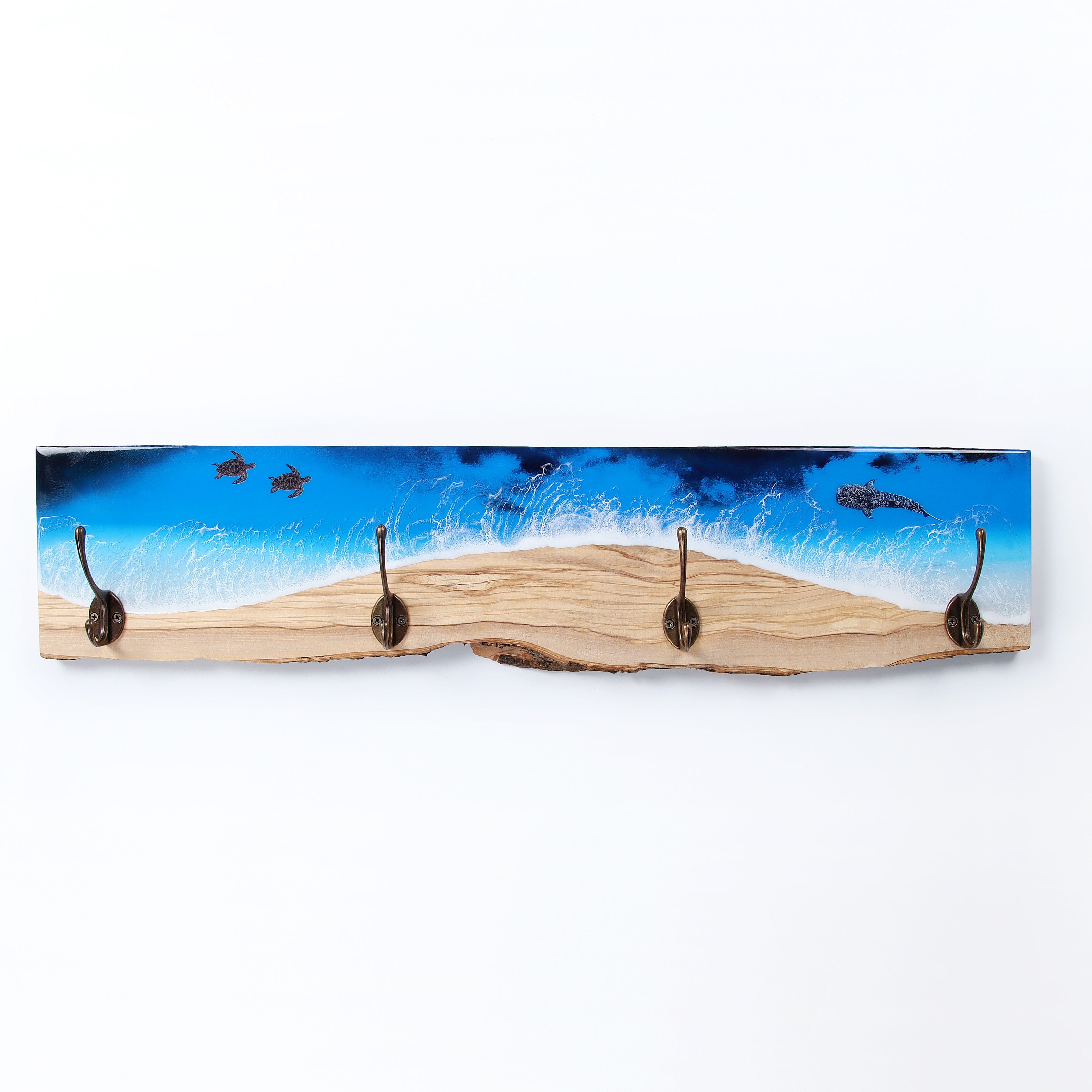 Coat rack olivewood 75 cm 4 hooks