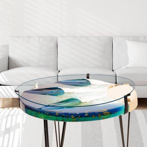 Resin art coffee table Fantasea Island 600
