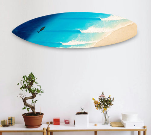 Surfboard barrel beach