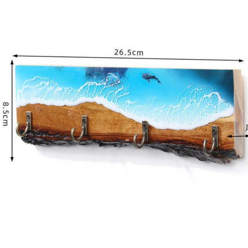 KPWaveArt Natural Wood Resin Key Holder