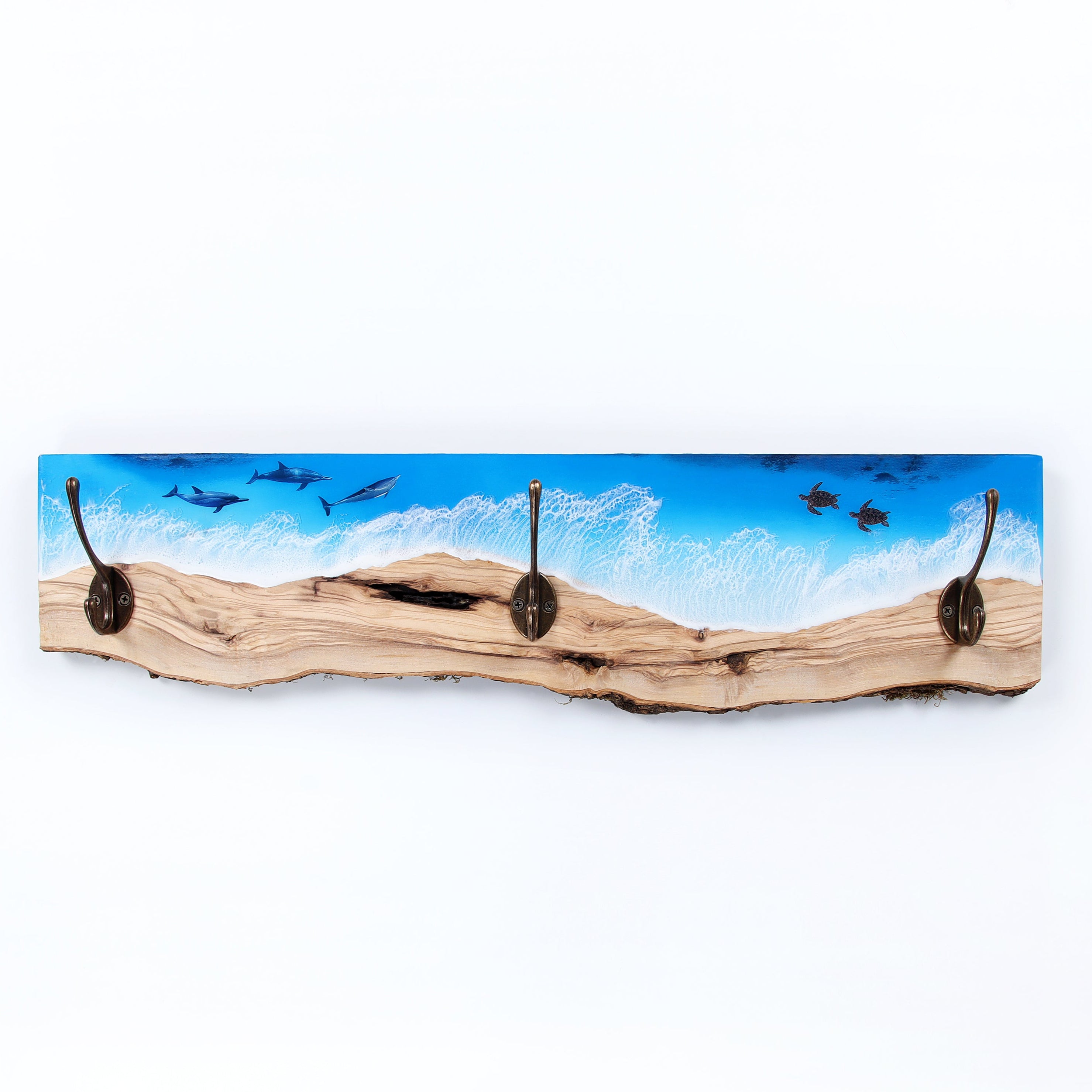 Coat rack olivewood 60 cm 3 hooks
