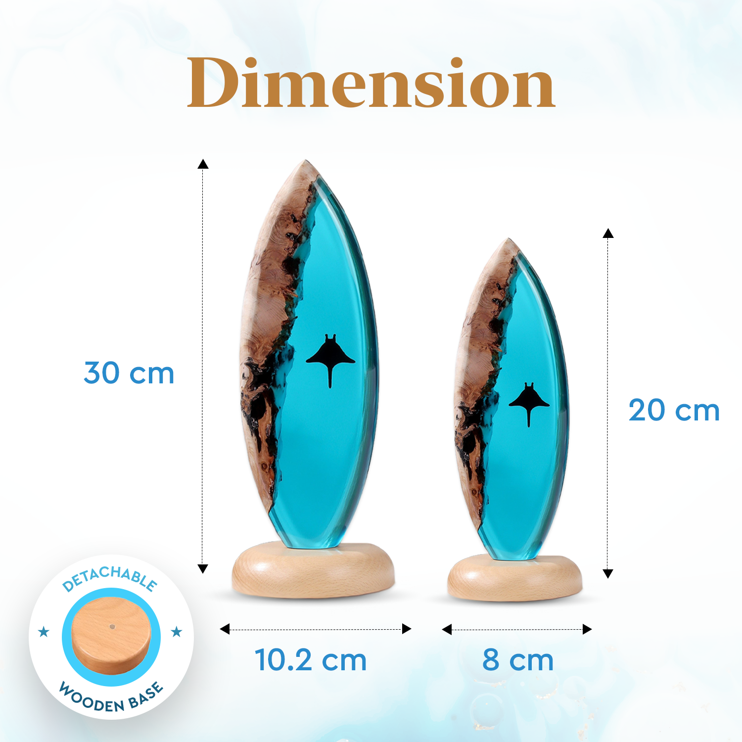 Surfboard lamp 20 cm