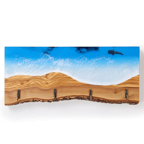 Key Holder wall mounted wood key rack,Whale shark