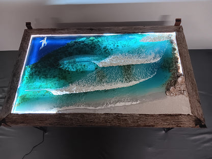 Surfing driftwood Coffee table LED