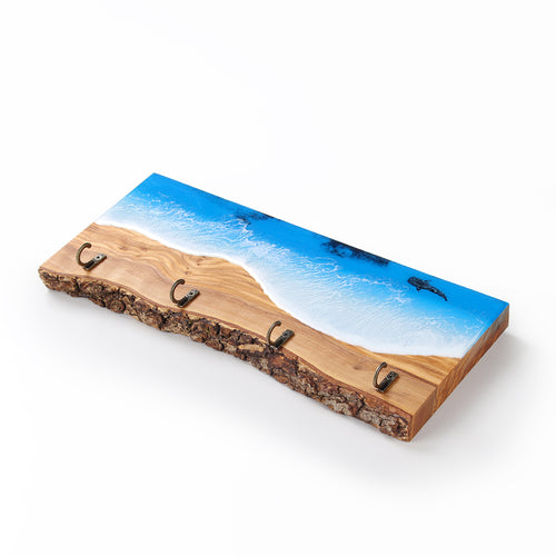Key Holder wall mounted wood key rack,Whale shark