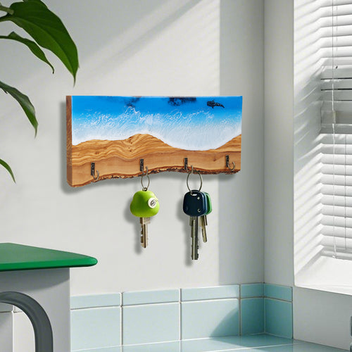 Key Holder wall mounted wood key rack,Whale shark