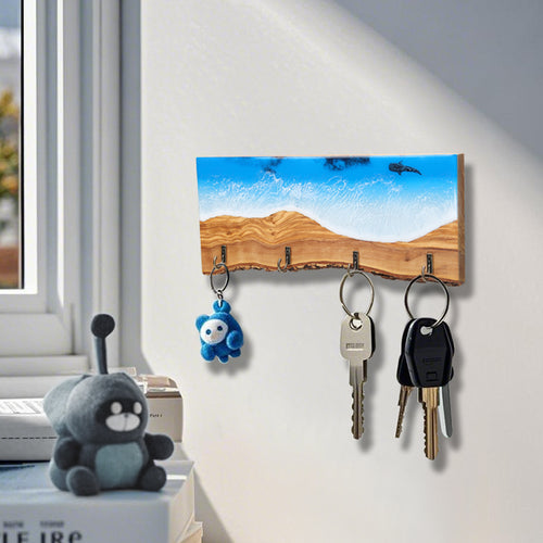 Key Holder wall mounted wood key rack,Whale shark