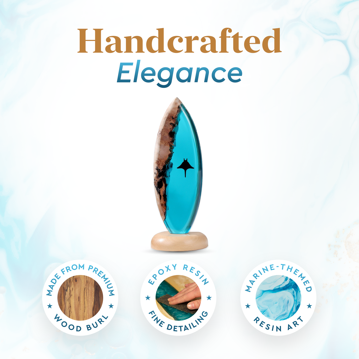 Surfboard resin lamp