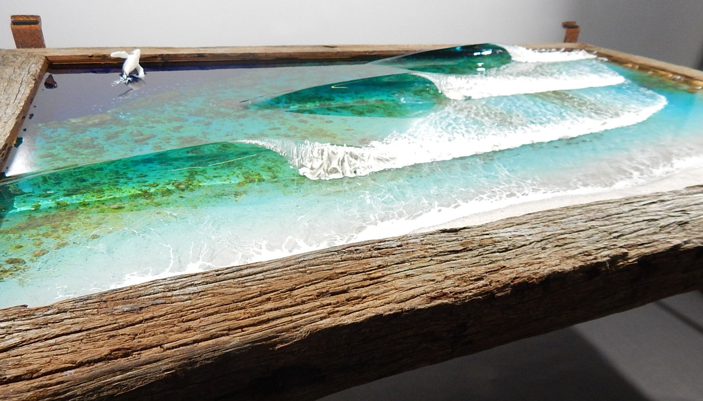 Surfing driftwood Coffee table LED