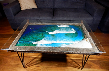 coffee table art, resin surf art