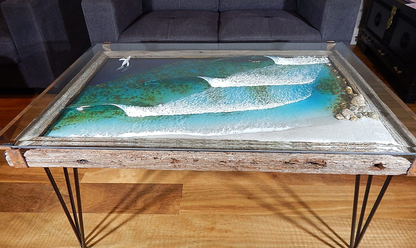 Surfing driftwood Coffee table LED