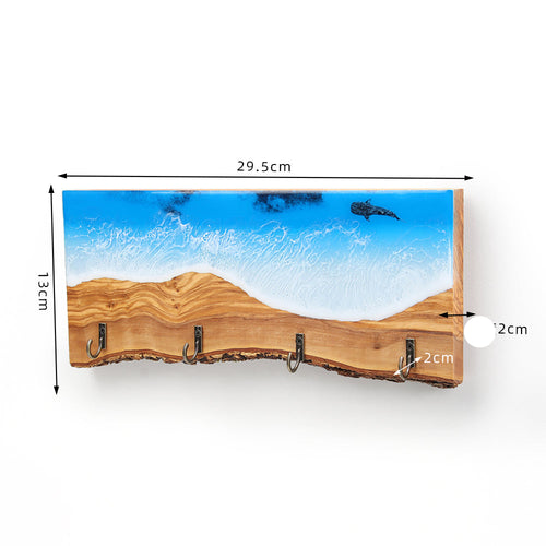 Key Holder wall mounted wood key rack,Whale shark
