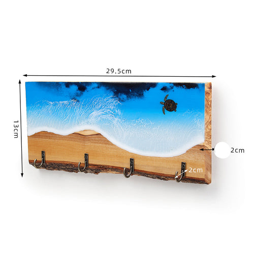Key Holder wall mounted wood key rack Turtle