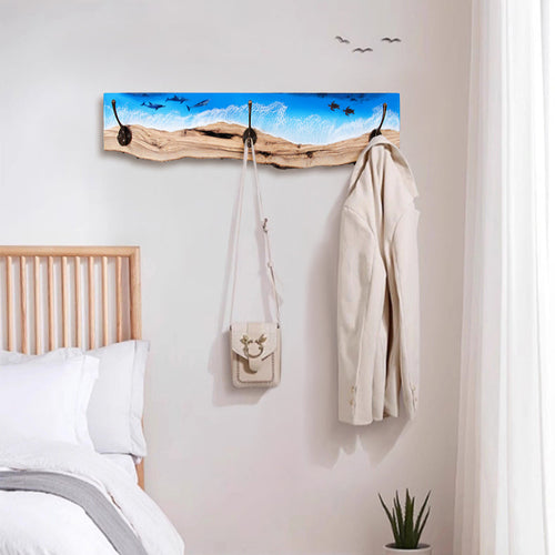 Coat rack olivewood 60 cm 3 hooks