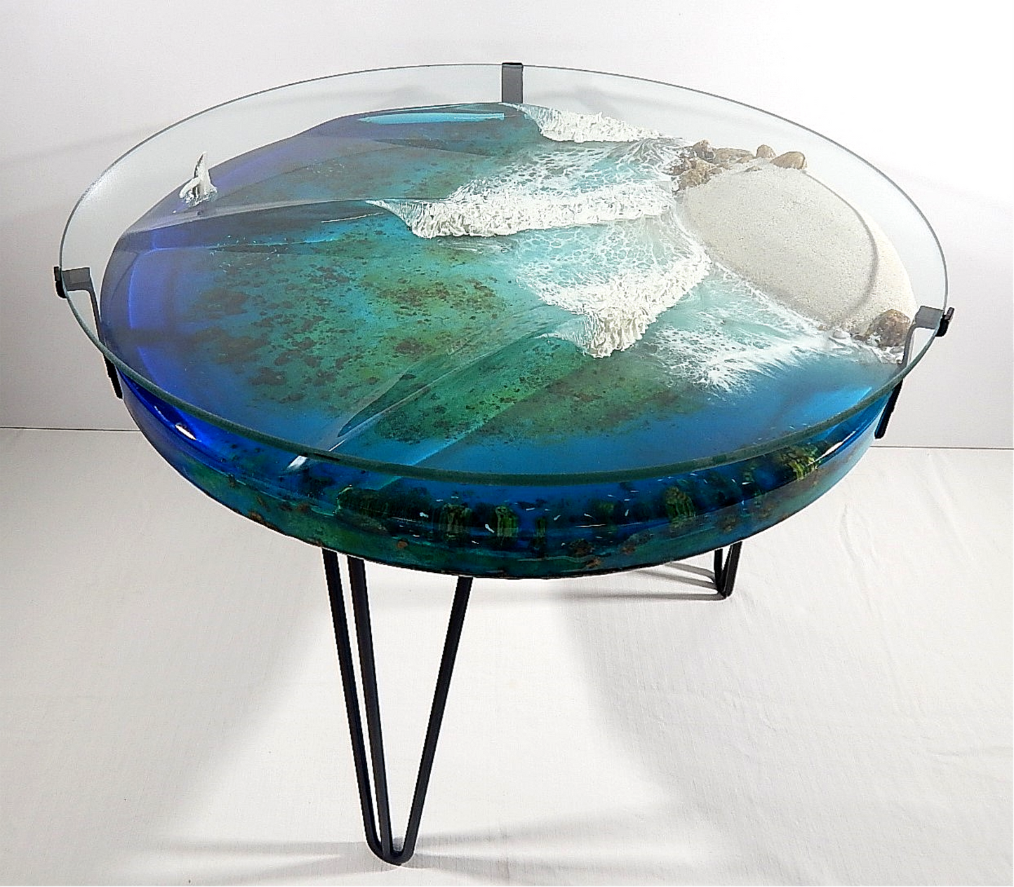 Resin art coffee table Fantasea Island 600