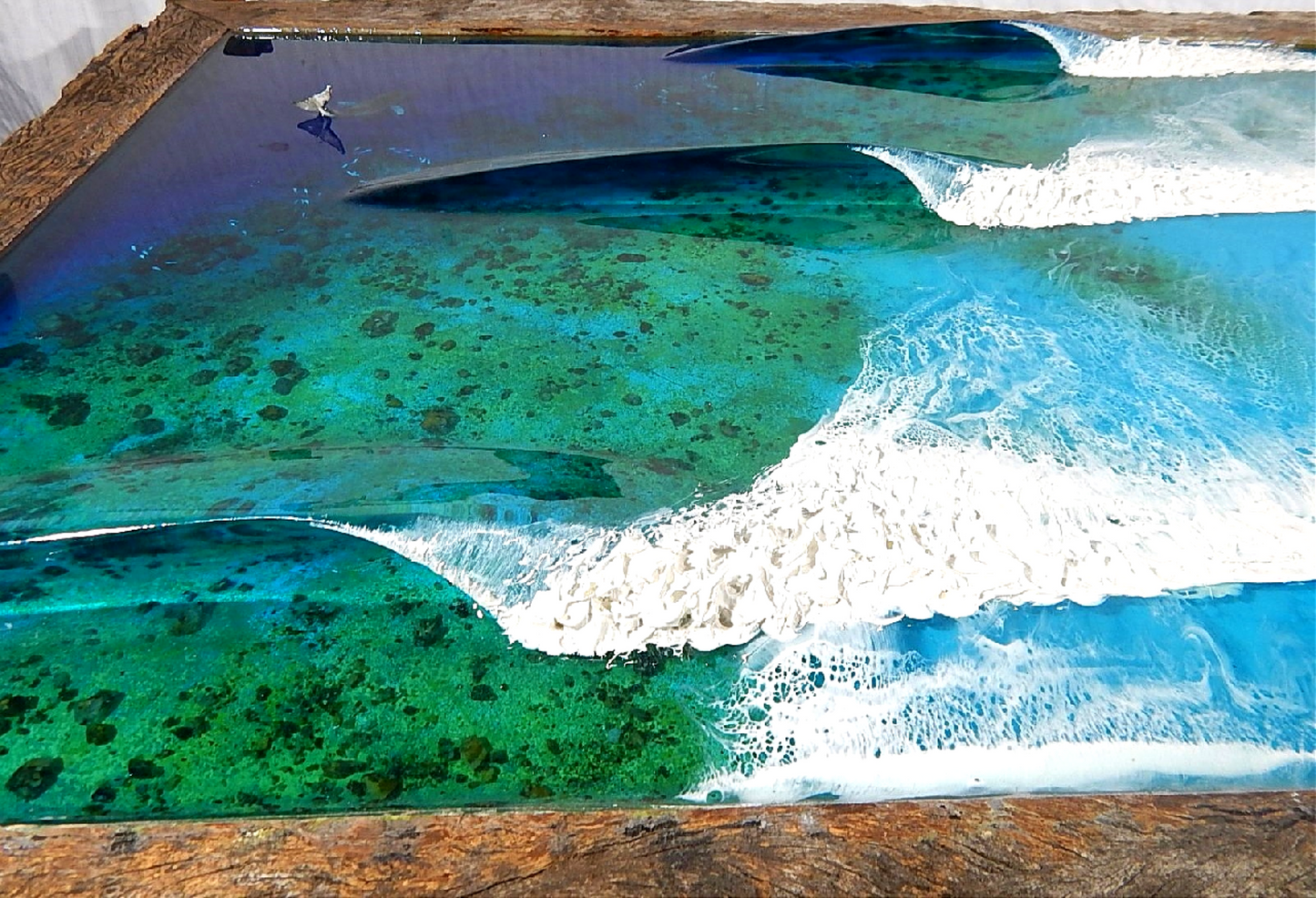 Coffee table art, resin surf art