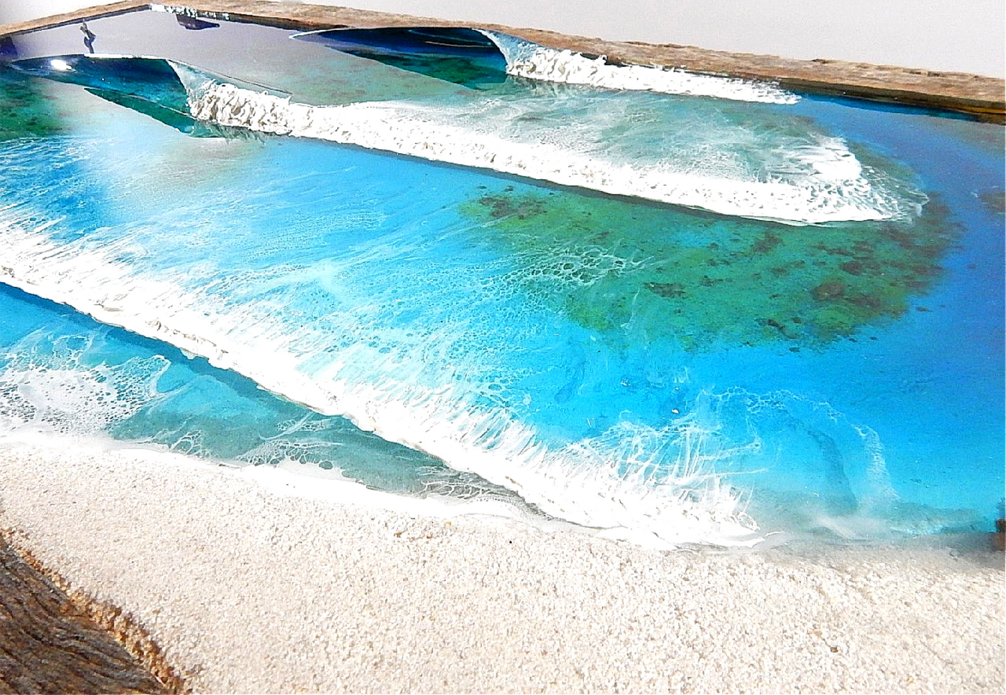 Coffee table art, resin surf art